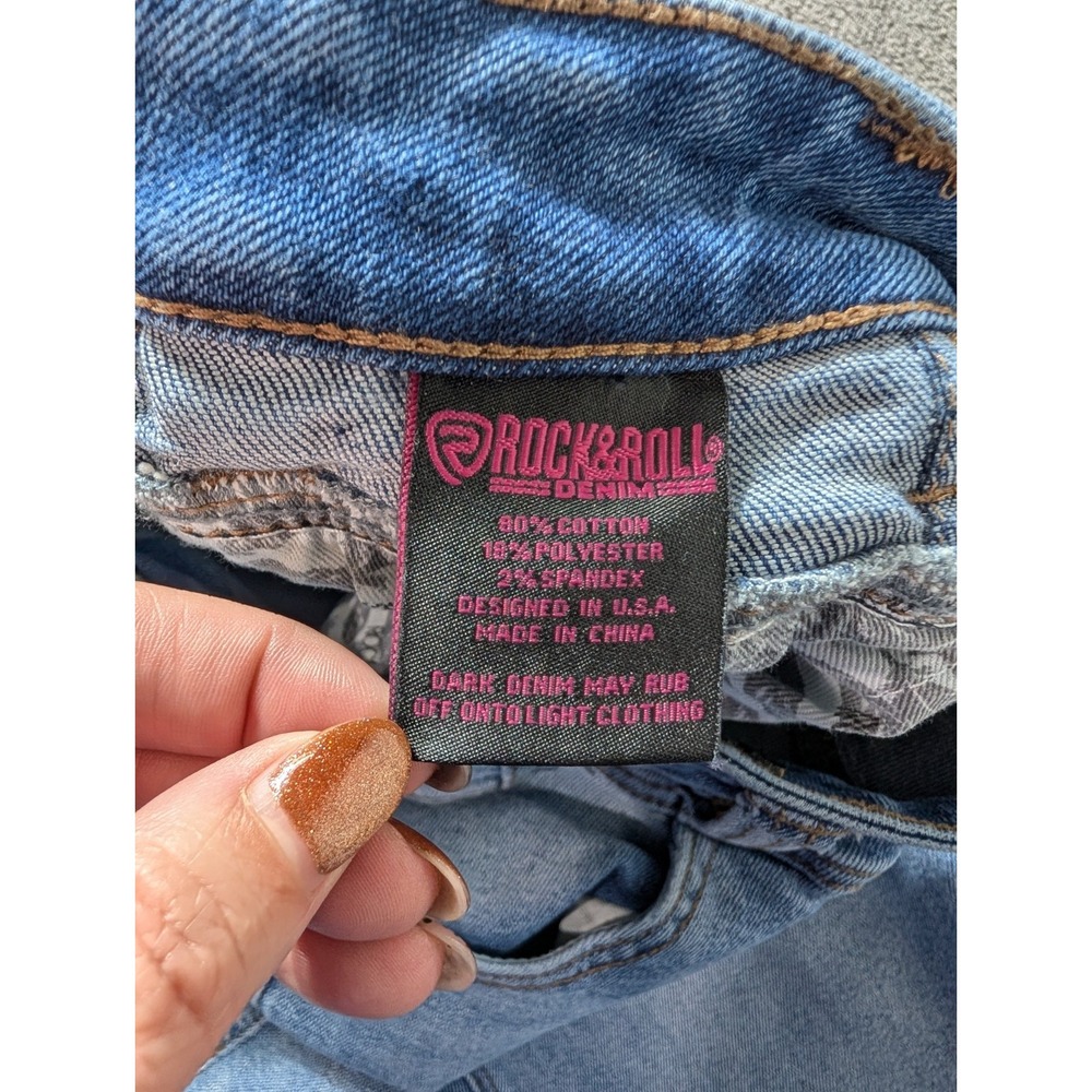 Rock & Roll Denim Button Fly Flare Jeans Women's Size 30 Medium Wash - Picture 4 of 13